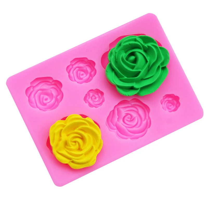

Rose Daisy Fondant Soft Pottery Clay Drop Glue Plaster Car Ornament Modeling Silicone Mold Party Decoration