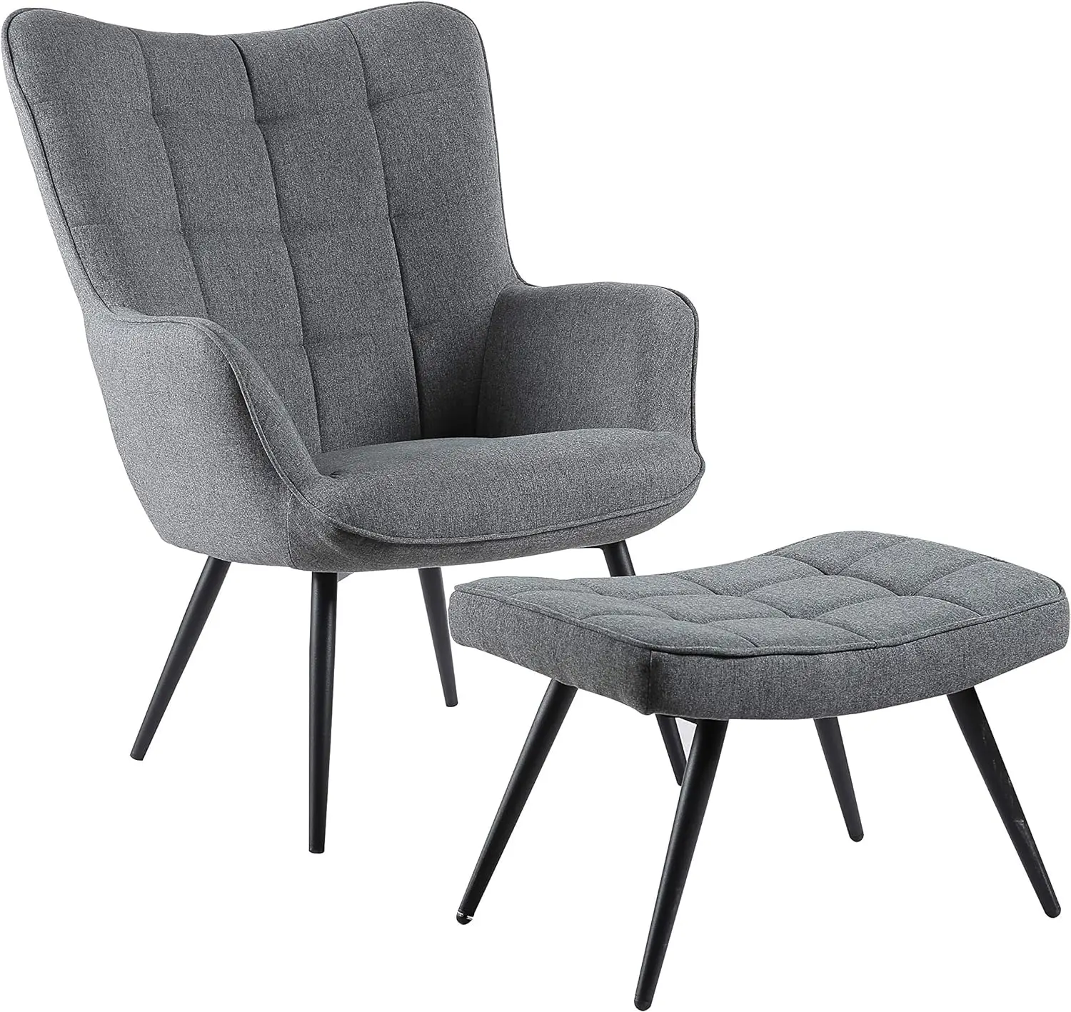 

Furniture Weslie 2 Pcs Tufted Living Room Accent Chair and Ottoman Set, Grey Daniel hechter sofa cover Couch waterproof cover Ho
