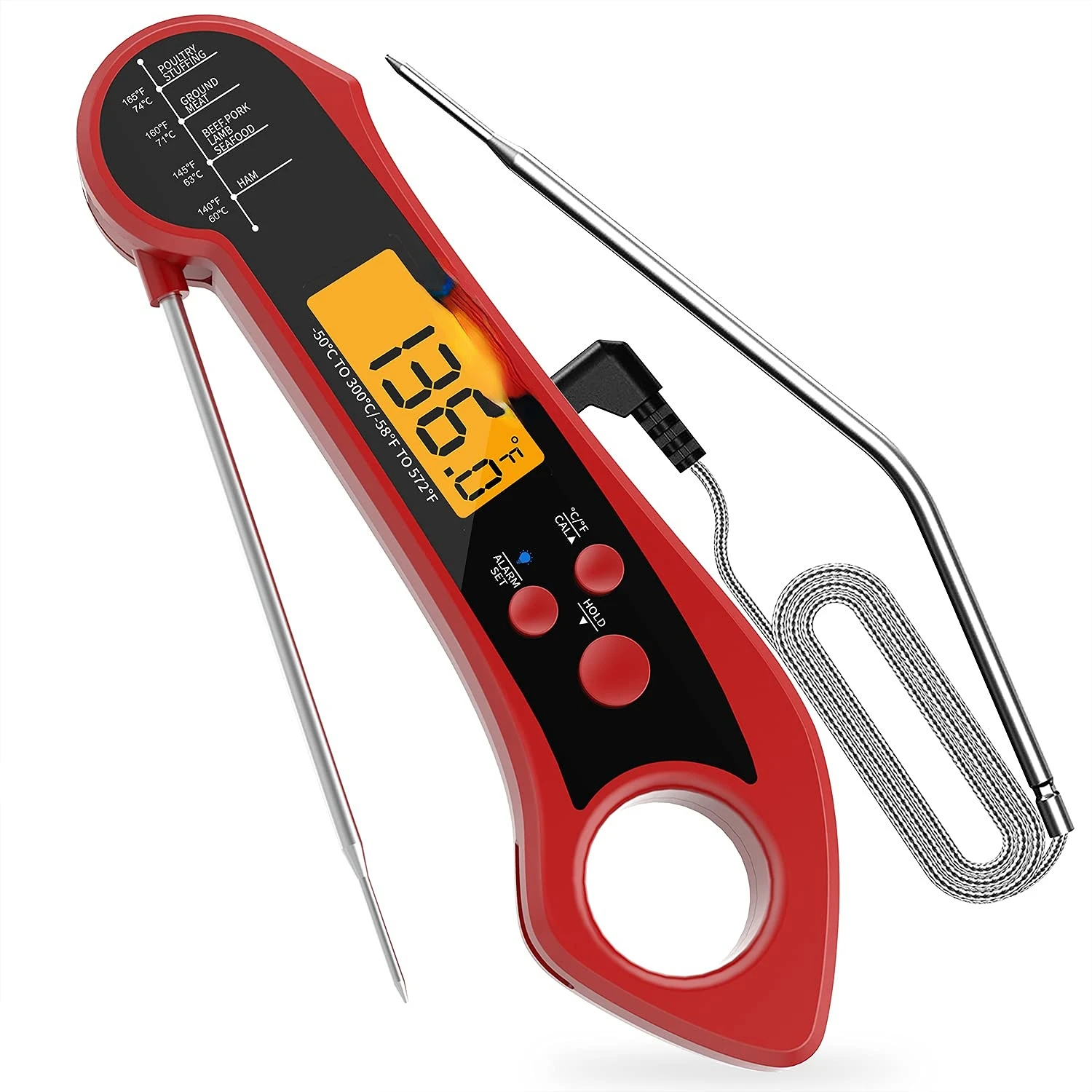 

Dual Probe Digital Meat Thermometer Waterproof Instant Read Food Thermometer for Kitchen Oven Smoker Deep Fry Grill BBQ Candy