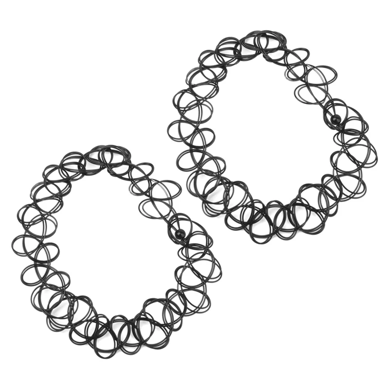 

2X винтажная татуировка, черная эластичная стрейчевая ткань, ретро Хна