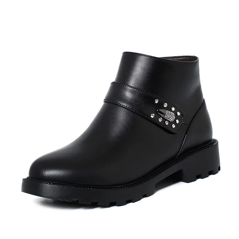 Winter Boots for Women  2023 New Snow Boots Women Genuine Leather Non-slip Women's Casual Booties Warm Chunky Boots Ladies