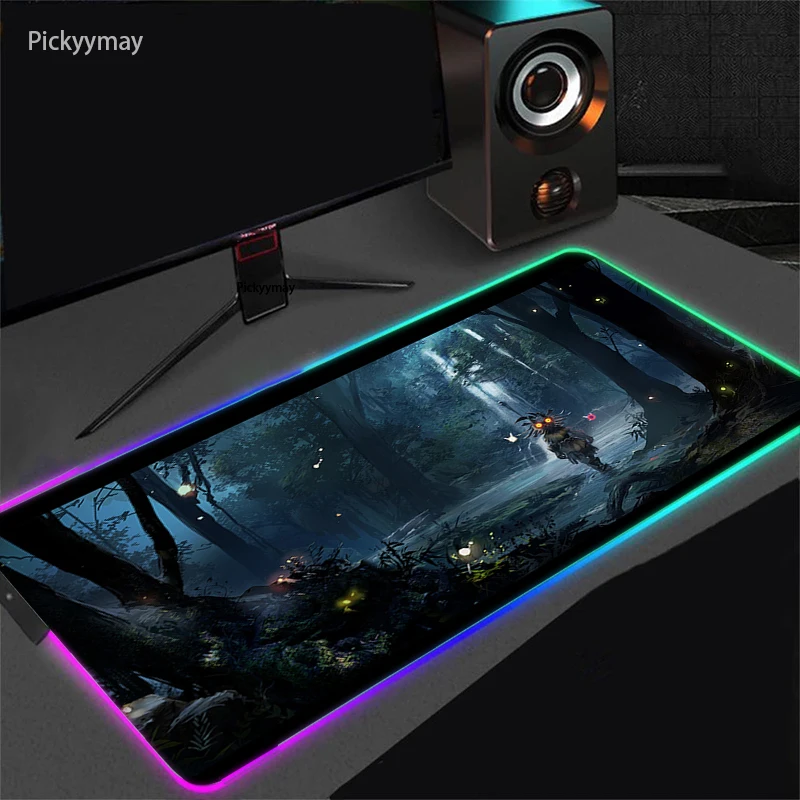 

Mousepad RGB Zelda Desk Mause Mat LED Backlight Keyboard Mouse Pad Large Computer Gamer Table Mausepad PC Gaming Accessories