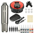 Набор для тату-машинки, цифровой ЖК-экран, источник питания для тату, набор чернил для перманентного макияжа, 5 игл с картриджем