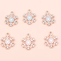 10pcs 19x21mm cute enamel christmas snowflake charms for making earrings pendants necklaces diy bracelets jewelry findings