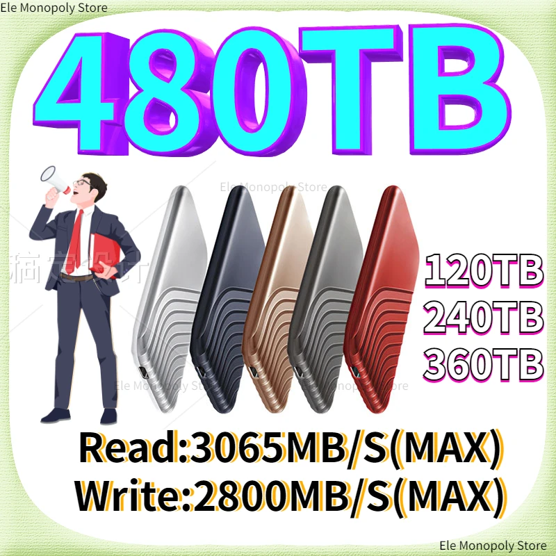 

New 100% Original High-speed 128TB 1TB SSD 4TB 2TB Portable External Solid State Hard Drive USB3.1 Interface Mobile Hard Drive