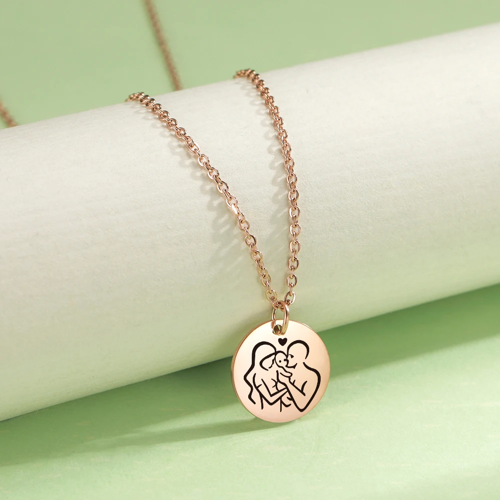 Skyrim Trend Семейные ожерелья с подвесками для женщин маленьких родителей пара