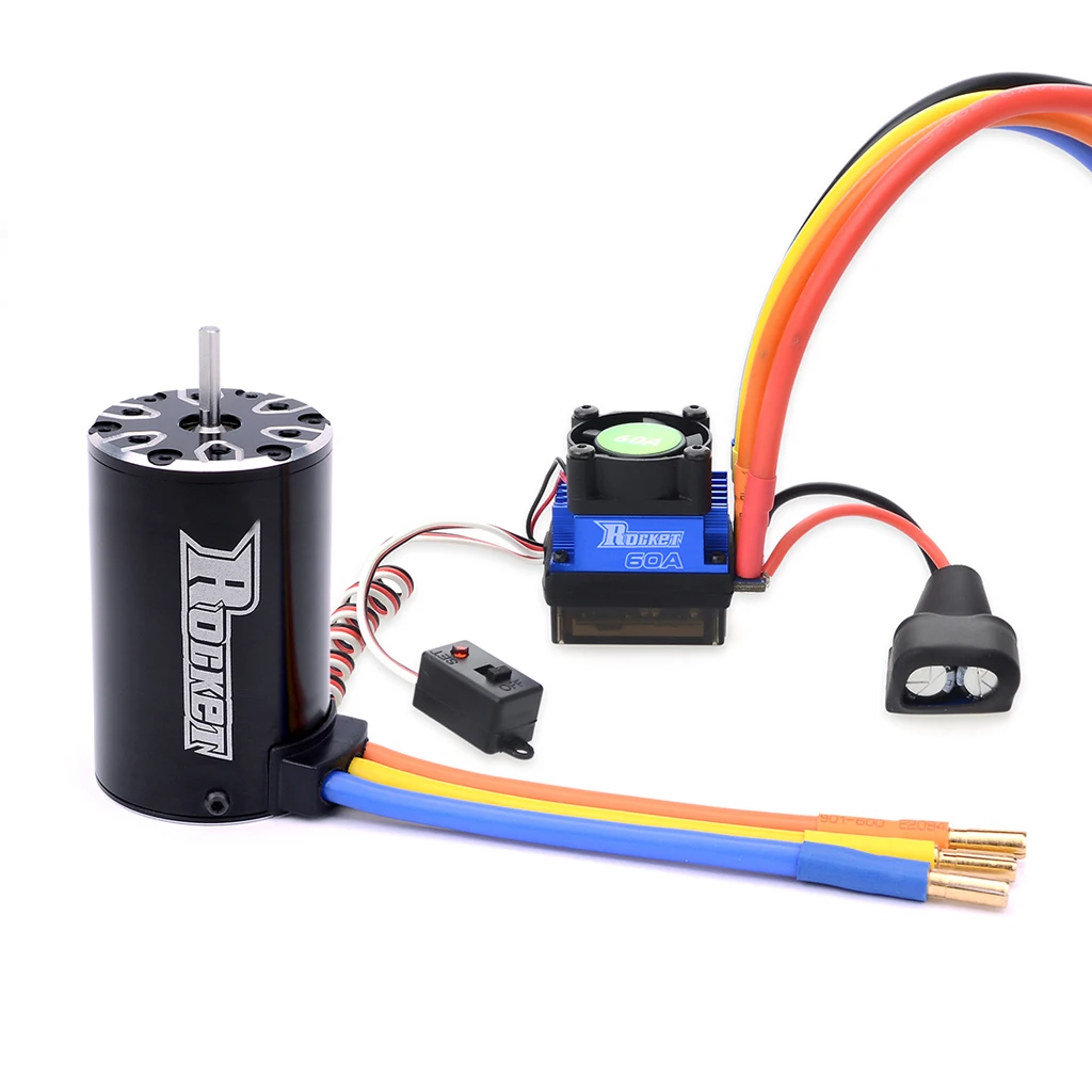 Rocket 540 550 3100KV 4300KV 2600KV 3800KV бесщеточный двигатель 45A 60A 80A ESC для радиоуправляемого автомобиля Traxxas Axial Redcat 1:10 1/10 запчасти