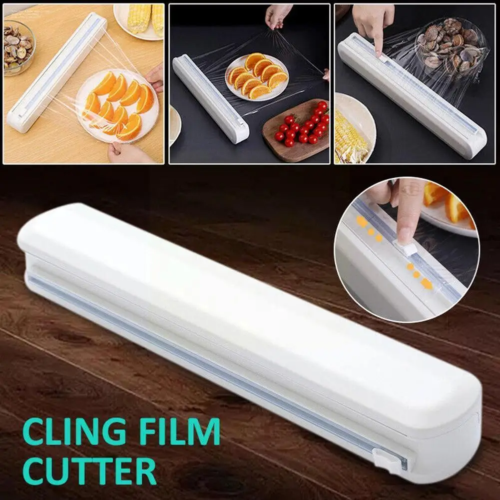 

Диспенсер для фольги с резаком, пластиковый диспенсер для обертывания, кухонный резак, аксессуары для свежей еды, удобный F N6B3