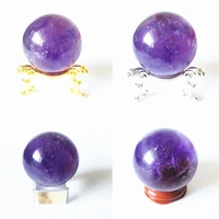 natural guardian amethyst ball raw gemstone polished craft gifts purple quartz crystal stone sphere healing home decoration