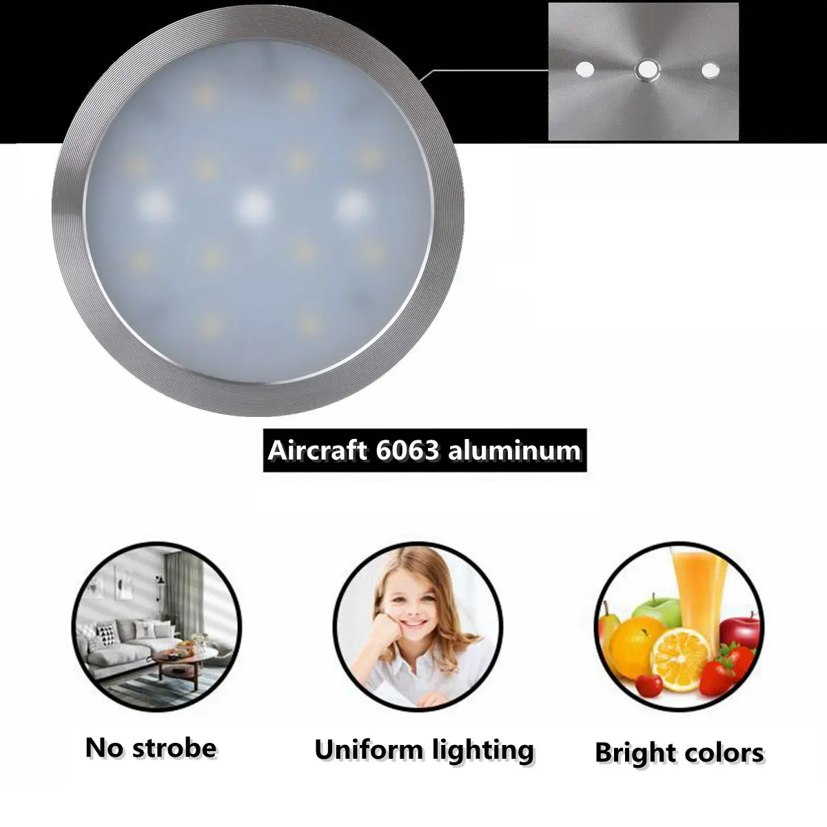 

12V 12pcs Car Interior White LED Spot Roof Light White Light 2.5W Reading Lamp For VW T4 T5 Camper Van Caravan Motorhome