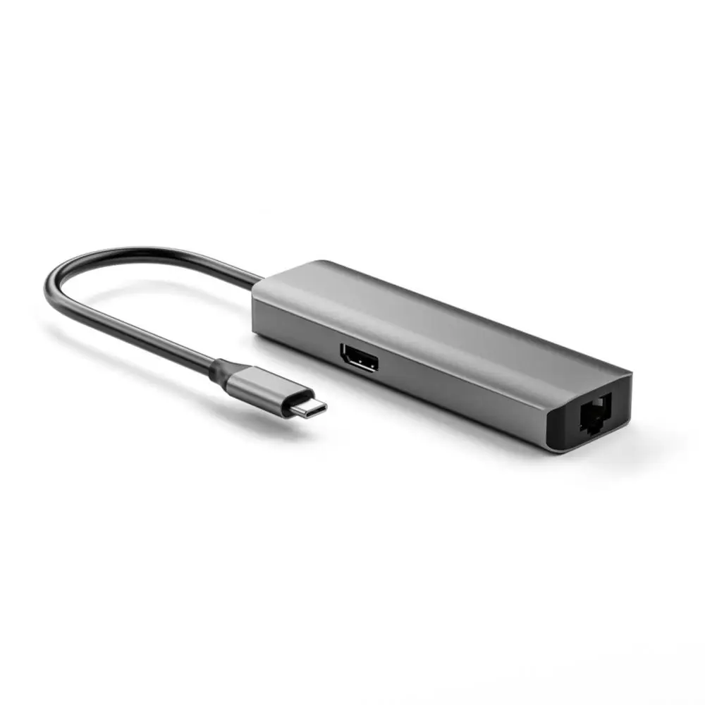 

2.0 Adapter Rj45 Fast Ethernet Port Fast Charging Usb Type C Docking Station With 3.5mm 2k60hz For Macbook Laptop Computer