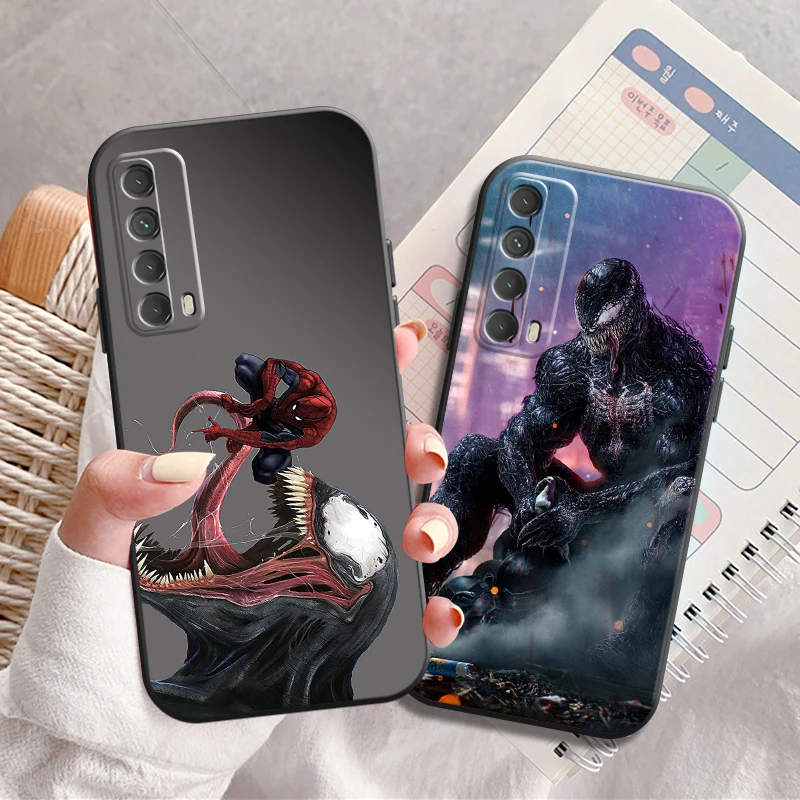 

Marvel Venom Phone Case For Huawei P Smart Z 2019 2021 P20 P20 Lite Pro P30 Lite Pro P40 P40 Lite 5G Coque Liquid Silicon Soft