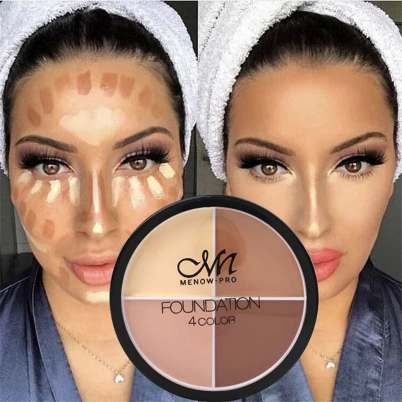 

4 Colors Makeup Concealer Palette Waterproof Women FacesContour Bronzer Make up Face Foundation Cream Concealers Wholesale