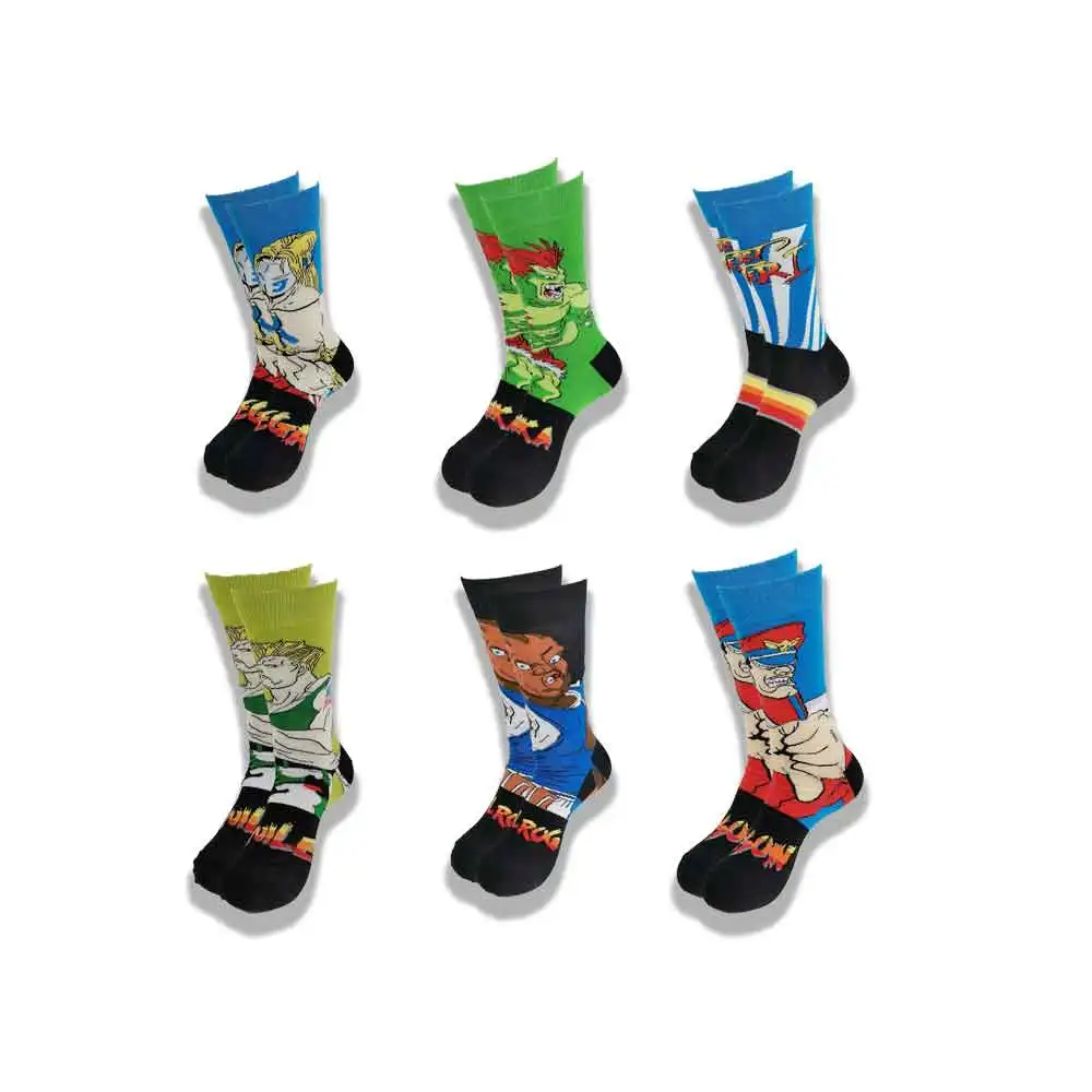 

Autumn and Winter Cartoon Socks for Men and Women Advanced Sewing Street Style Middle Tube Sk