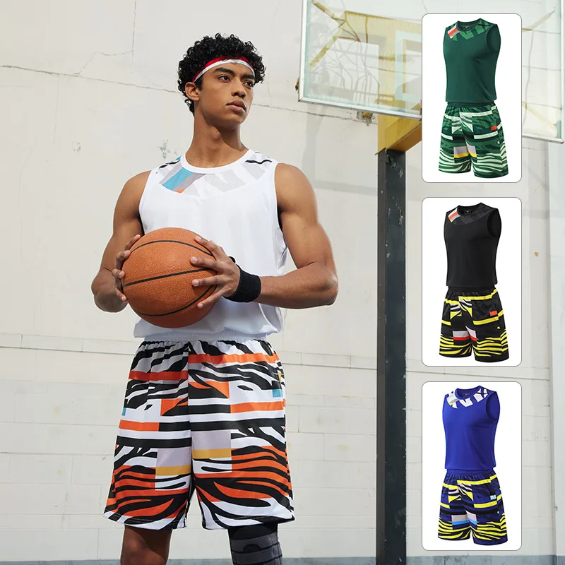 Спортивный костюм мужской для баскетбола майка и шорты сетчатая спортивная