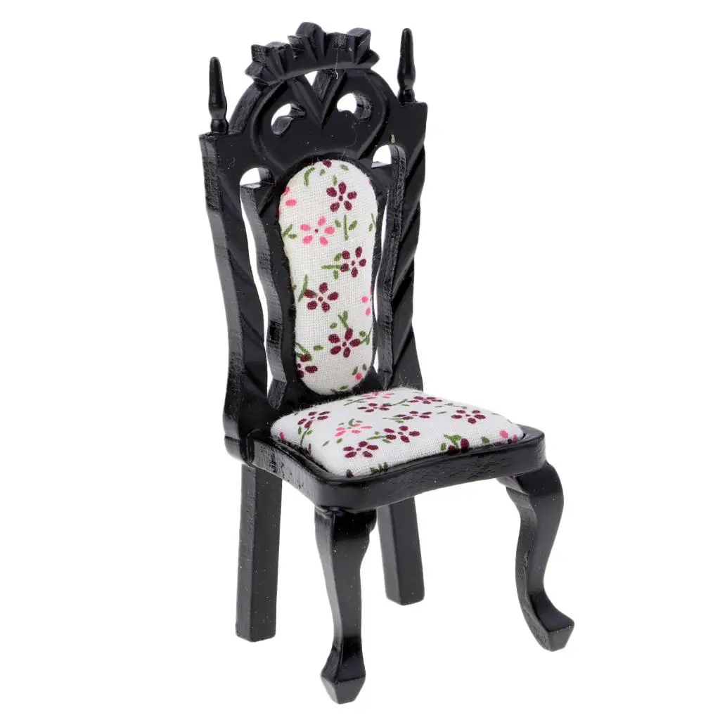 

1/12 Dollhouse Miniature Vintage Wooden Model For Furniture Decoration Black
