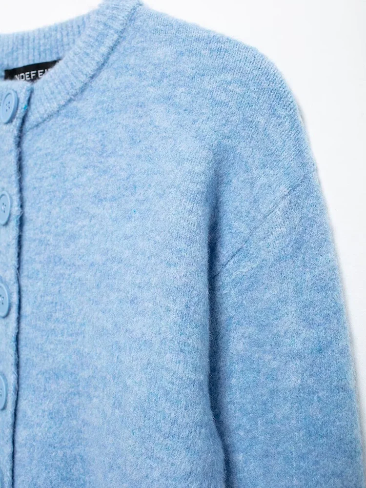 Новинка 2024 осенне-зимний женский однотонный вязаный свитер повседневный модный