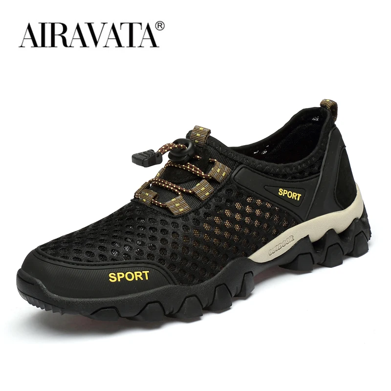 Mens Mesh Hiking Shoes Water Shoe Slip-on Breathable Sports Shoes Anti-Skidding Male Outdoor Sneakers