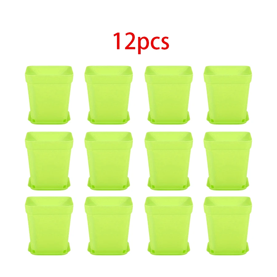 

Пластиковые квадратные цветочные горшки с поддонами XJM