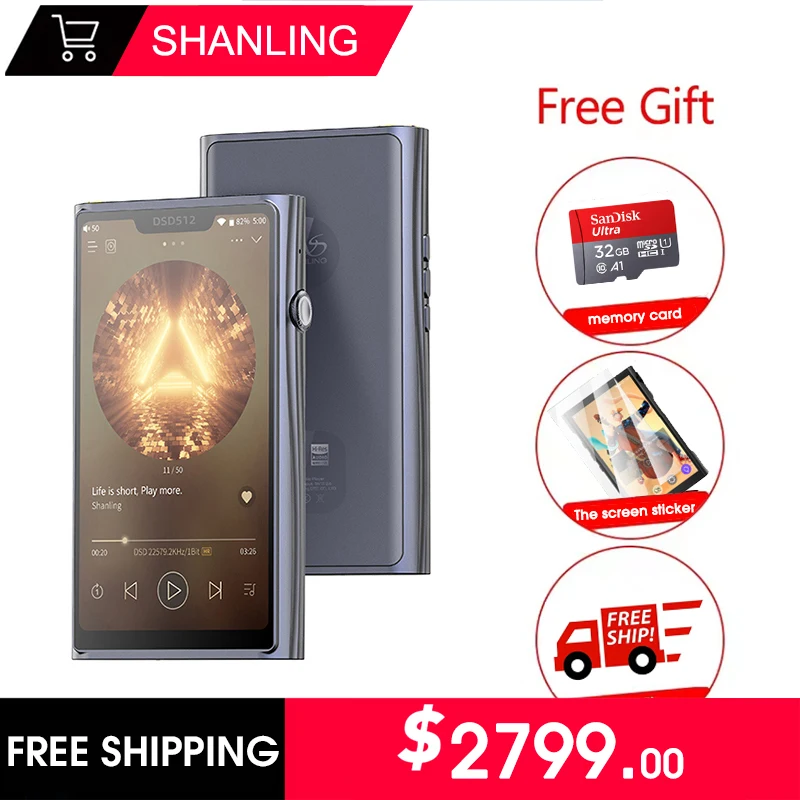 

SHANLING M9 Android Portable Music Player MP3 AMP dual AK4499EQ DAC Chips PCM768/DSD512 MQA 16X DLNA/Airplay Bluetooth 5.0 LDAC