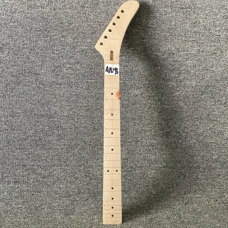 

AN296 Unfinished Electric Guitar Neck Maple with Maple No Paints NO Frets Right Hand Fingerboard Cracks Special Sales for DIY