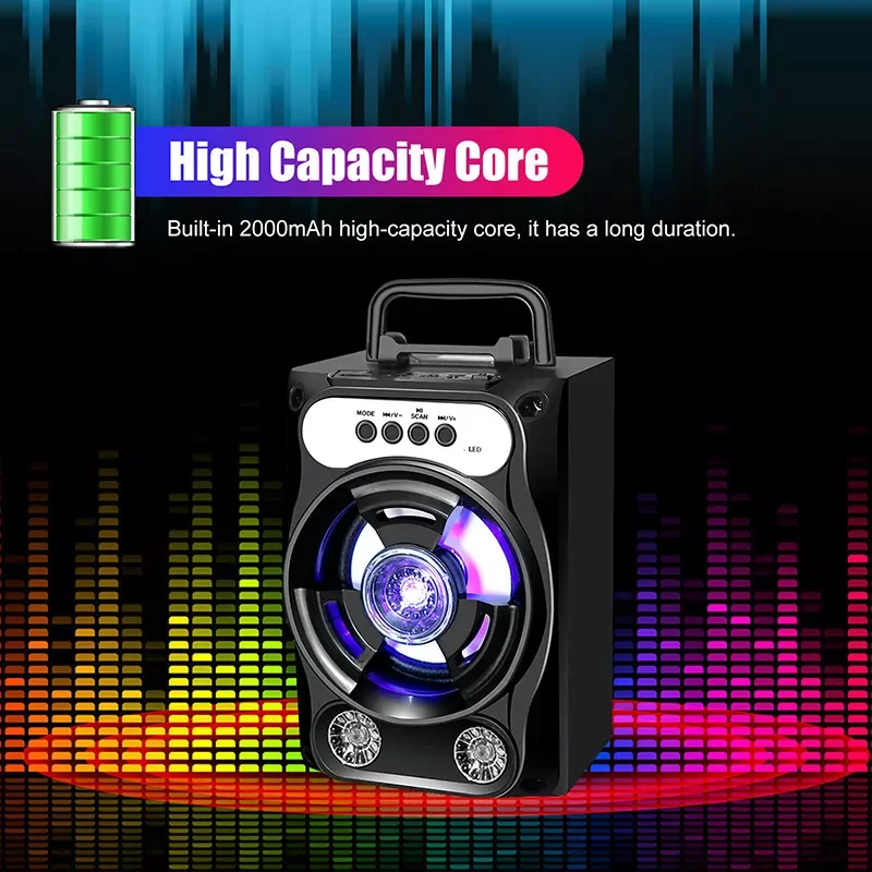 

Bluetooth Speaker Portable Big Power Wireless Stereo Subwoofer Heavy Bass Speakers Sound Box Support FM Radio TF AUX USB