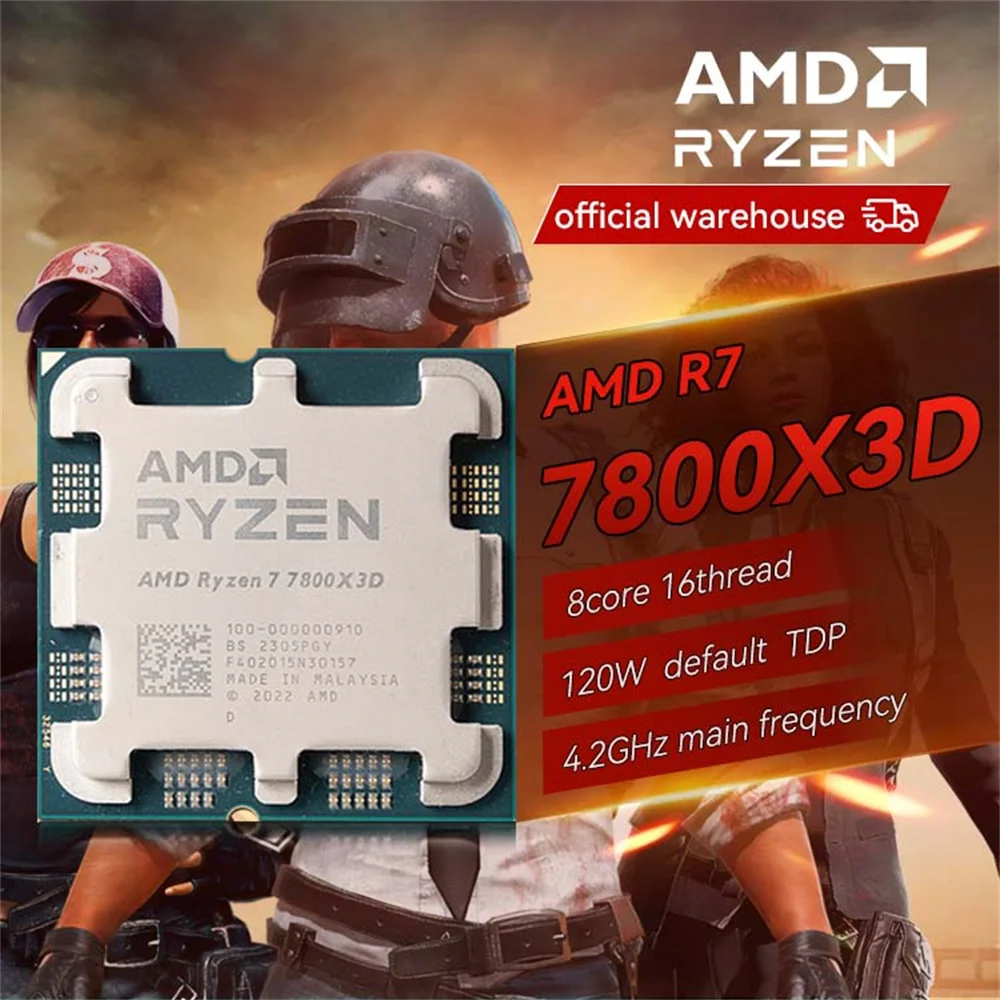 

AMD RYZEN 7 7800X3D Brand New CPU Gaming Processor AMD R7 7800X3D 8-Core 16-Thread 5NM 96M Socket AM5 Without Fan Game Cache Hot