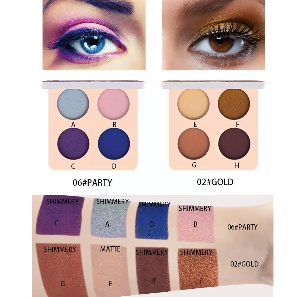 

4 Color Wine Red Eyeshadow Palette Makeup Pressed Shimmer Matte Eye Shadow Long-lasting Eye Palette Hua For Beauty Cosmetic H0e9