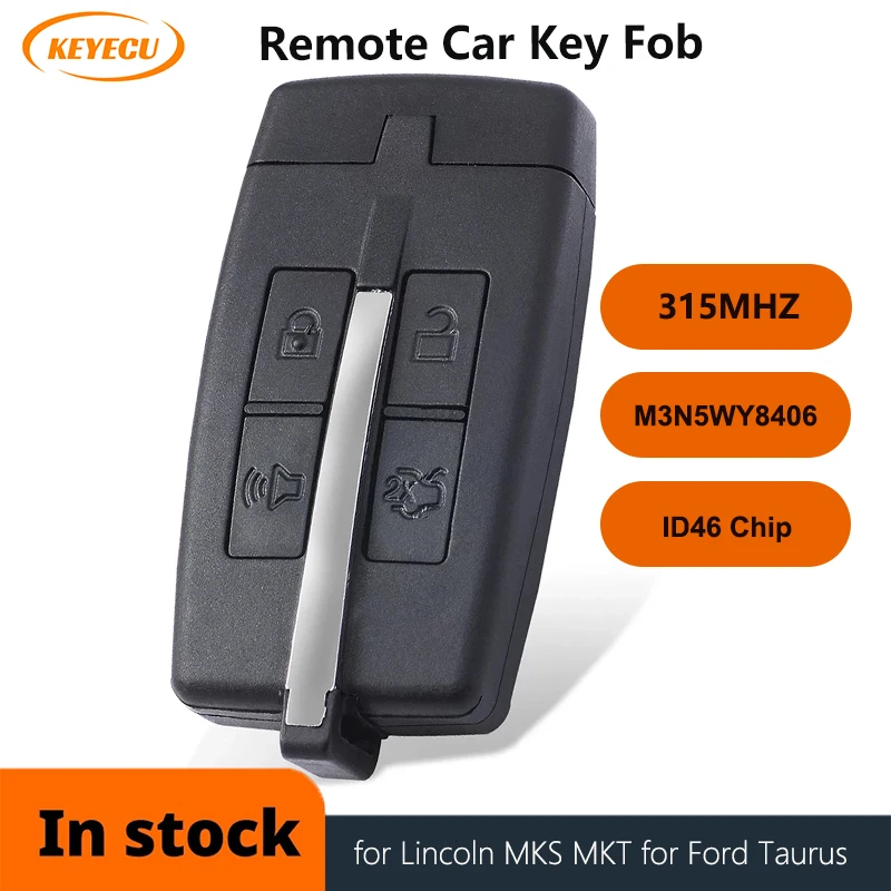 

KEYECU Smart Key For Lincoln MKS MKT Ford Taurus 2009 2010 2011 2012 FCC ID:M3N5WY8406 315MHz ASK 267F-5WY8406 PCF7952A 46 CHIP