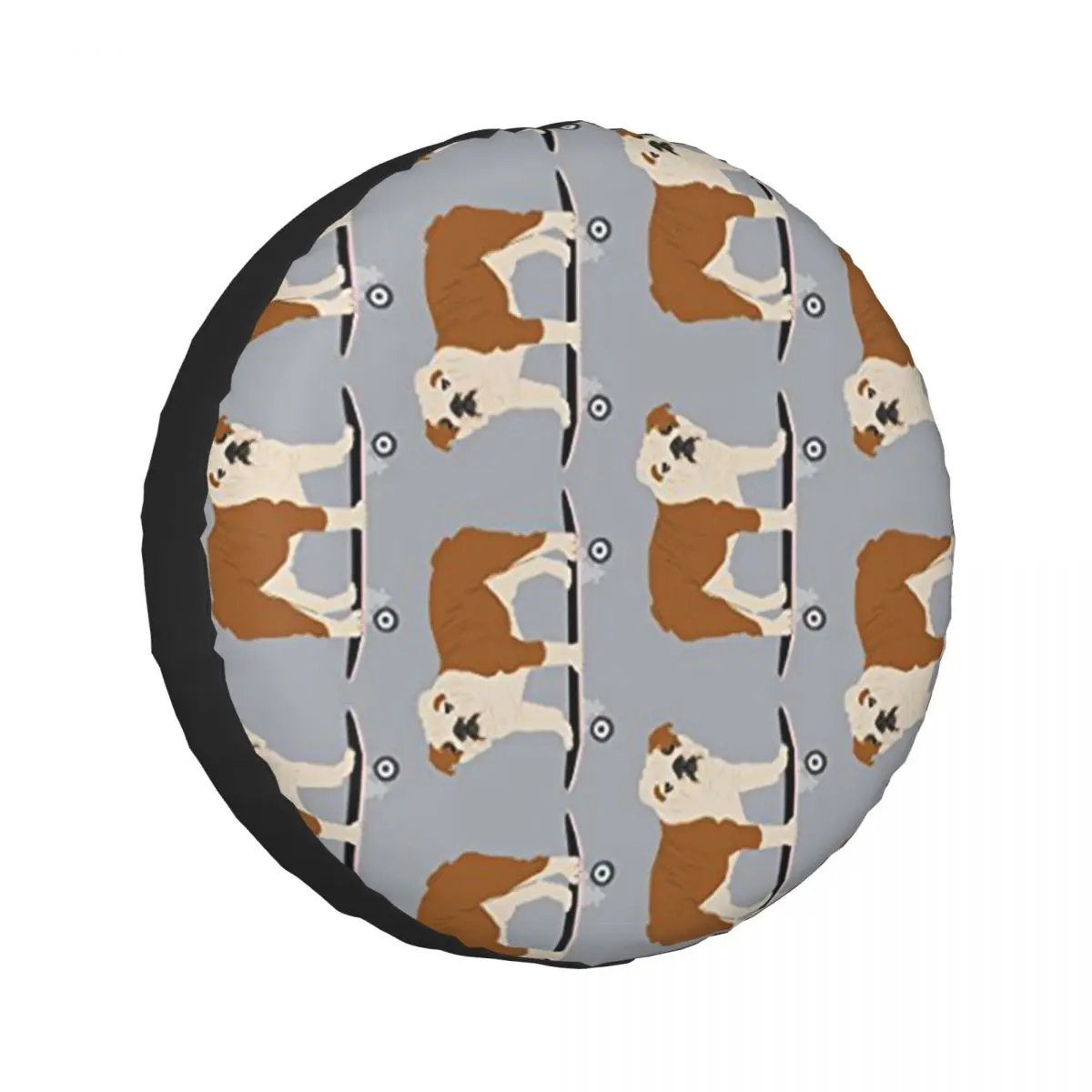 

Bulldog Skateboard Spare Tire Cover Universal Waterproof Protection Wheel Cover Fit for Jeep Trailer RV SUV Camper Vehicle