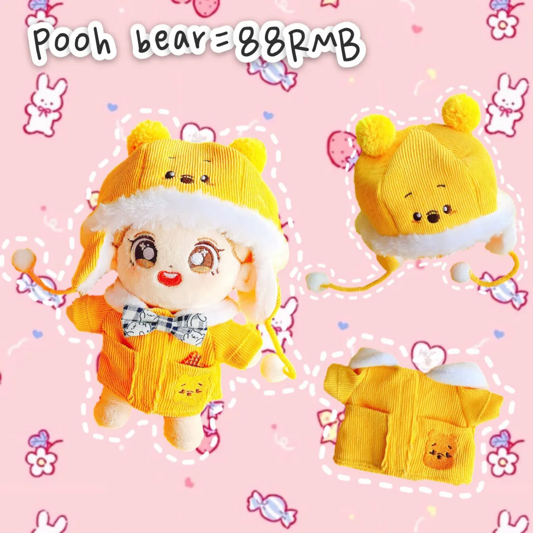 

[MYKPOP] KPOP Plush Dolls & Clothes:3pcs Winter Clothes Animal Yellow Bear Set for 15cm / 20cm Dolls (without Doll) SC23040512