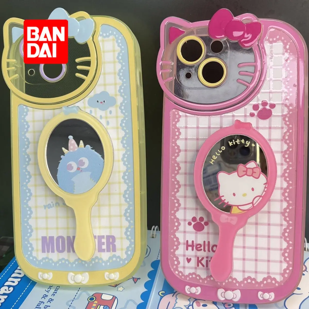 

Bandai Disney Phone Camera Case with Mirror for iPhone 13 13Pro 12 12Pro 11 Pro X XS Max XR 7 8 Plus Kawaii Cartoon Cover Fundas