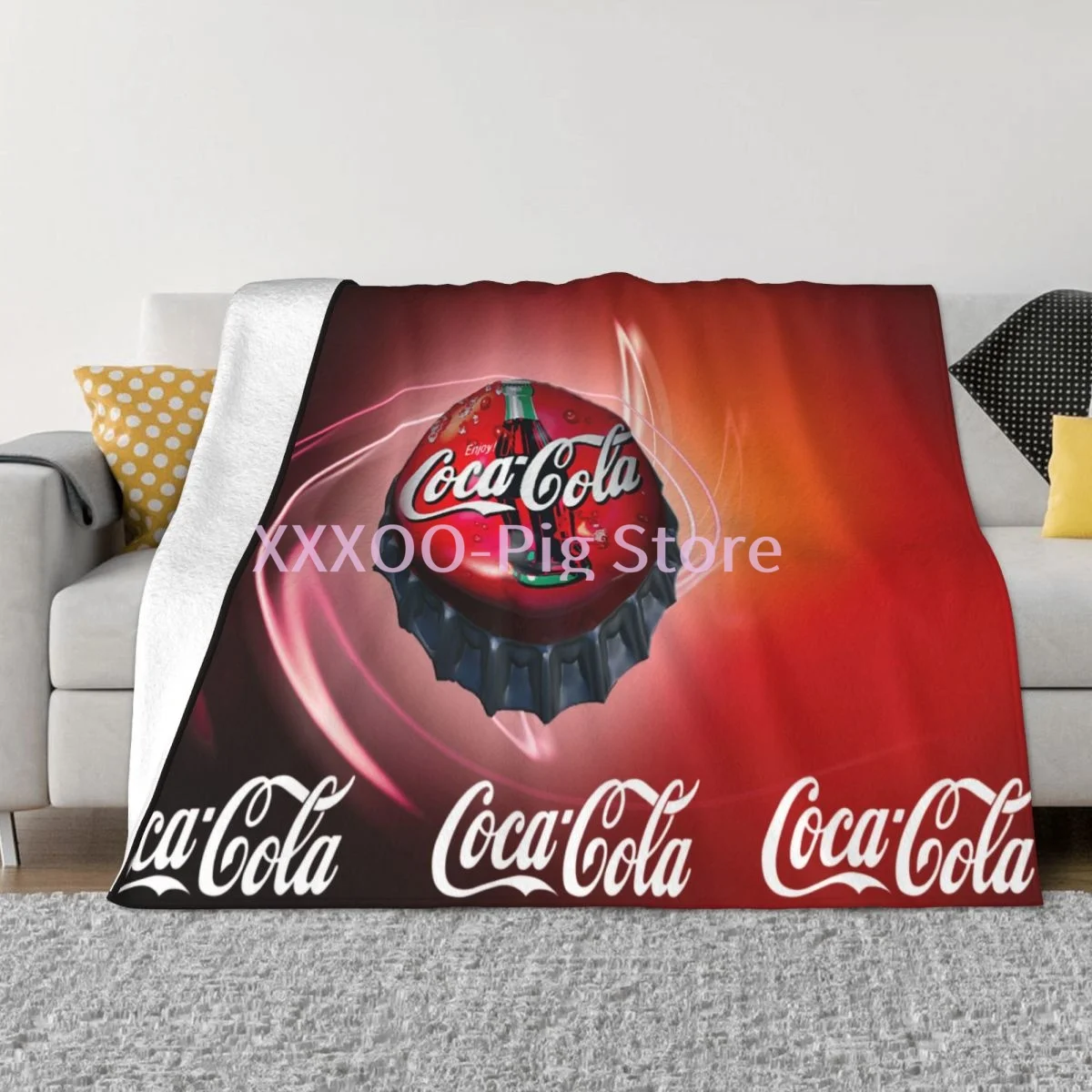

Coca Art Cola Cool cokeS Throw Blanket Fuzzy Warm Throws for Winter Bedding 3D Printing Soft Micro Fleece Blanket -1
