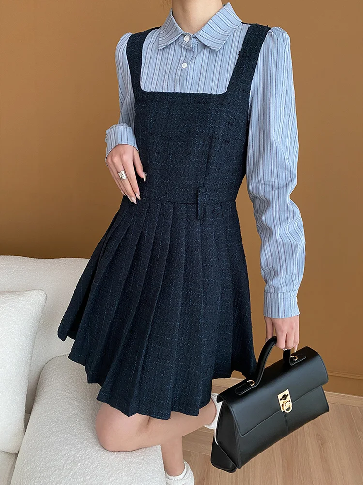 Женский винтажный корейский модный стильный наряд комплекты из двух предметов