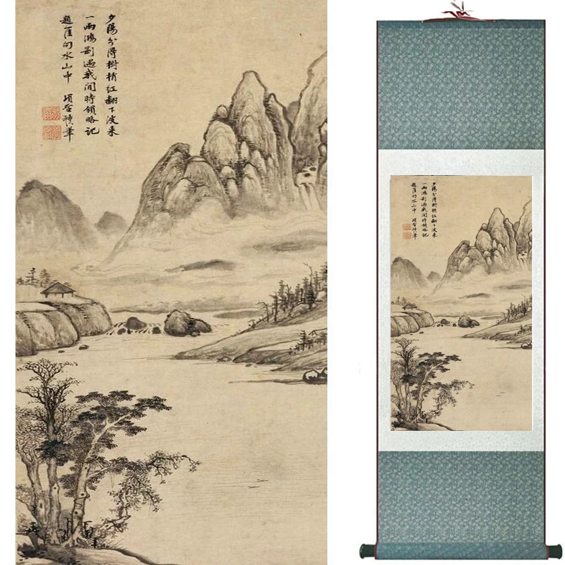 

Китайская пейзажная живопись на шелке, TCSP, печать на холсте