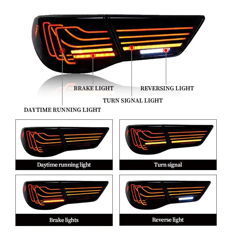 Фото Светодиодные RGB задние фонари для Toyota Reiz Mark X 2010-2012 / 2013-2017 с функцией запуска, стоп-сигналом и указателем поворота №2