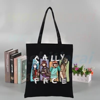 sally face sal fisher custom tote bag shopping original design black unisex travel canvas bags eco foldable shopper bag