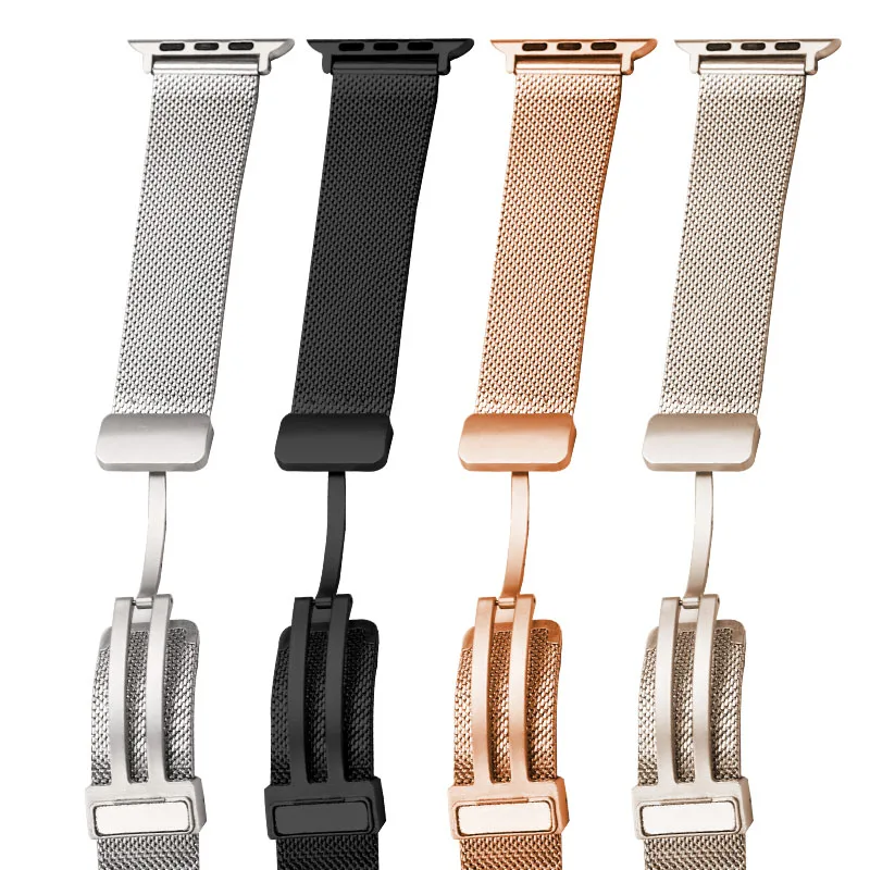 Milanese Strap For Apple Watch Band ultra 49mm 44mm 40mm 45mm 41mm 42mm 38mm magnetic buckle bracelet iWatch series 3 6 5 se 7 8