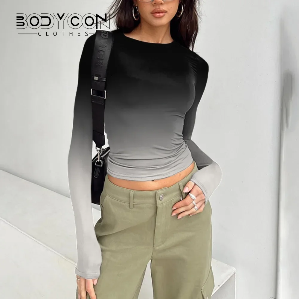 

Women Long Sleeve T Shirt Spring Autumn Slim Fit Pullovers T-shirts Streetwear Female Pullovers Basic Tee Y2k Clothes Crop Tops