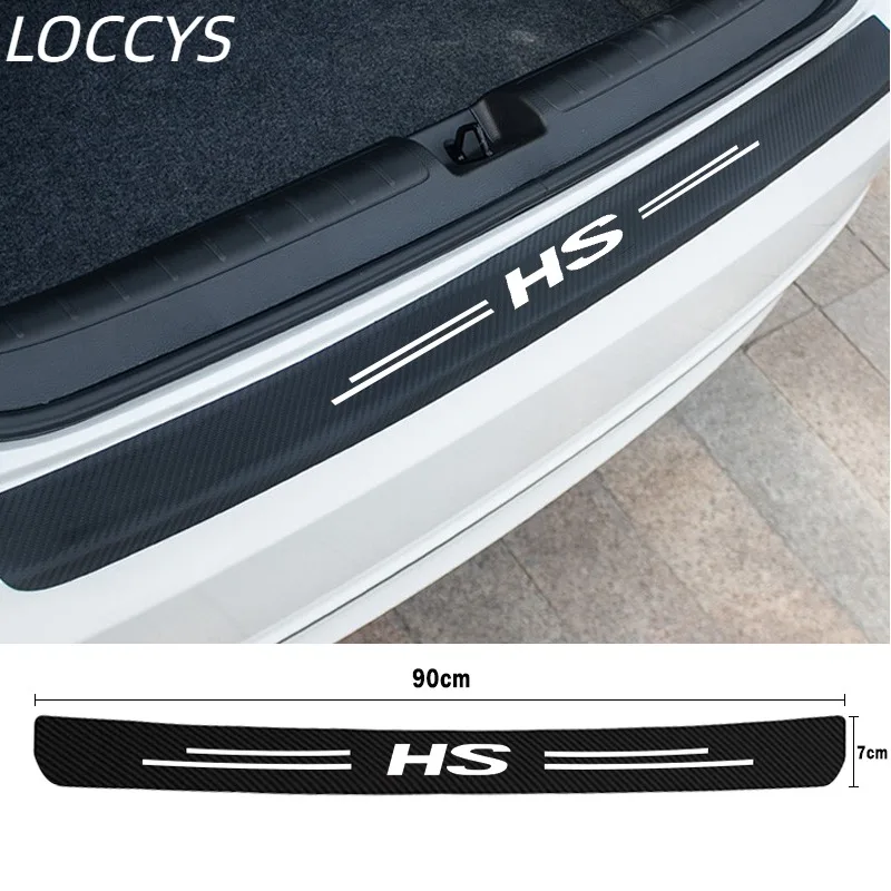 

For MG HS Logo Car Rear Trunk Anti-Kicked Protection Strip Auto Trunk Bumper Guard Plate Carbon Fiber Sticker Decal Accessories
