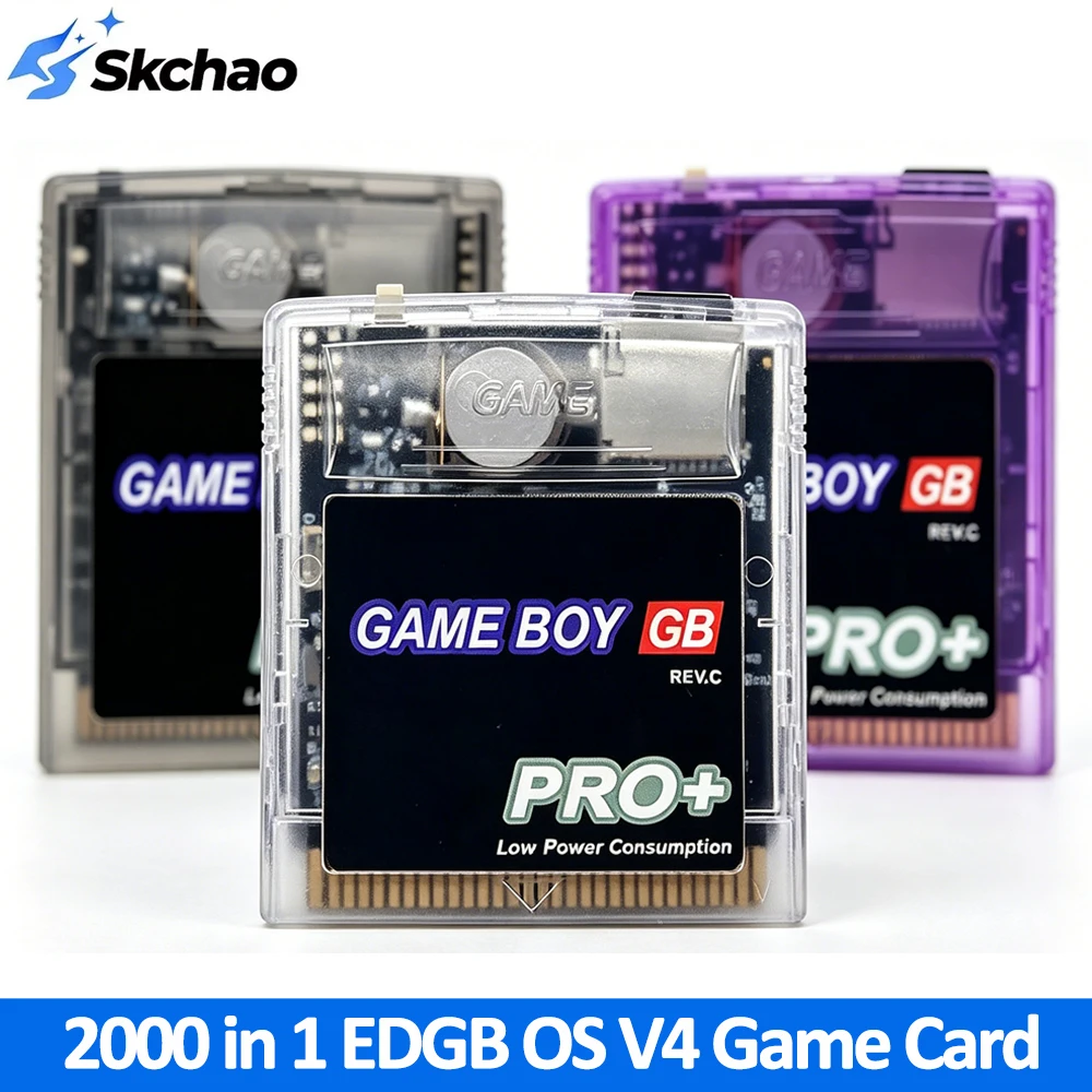 Фото Игровая карта EDGB 2000 в 1 GBC Game Card OS V4 с TF-картой 4 ГБ для Game Boy Color, GB, GBA SP, поддержка функции возврата одной кнопкой №1