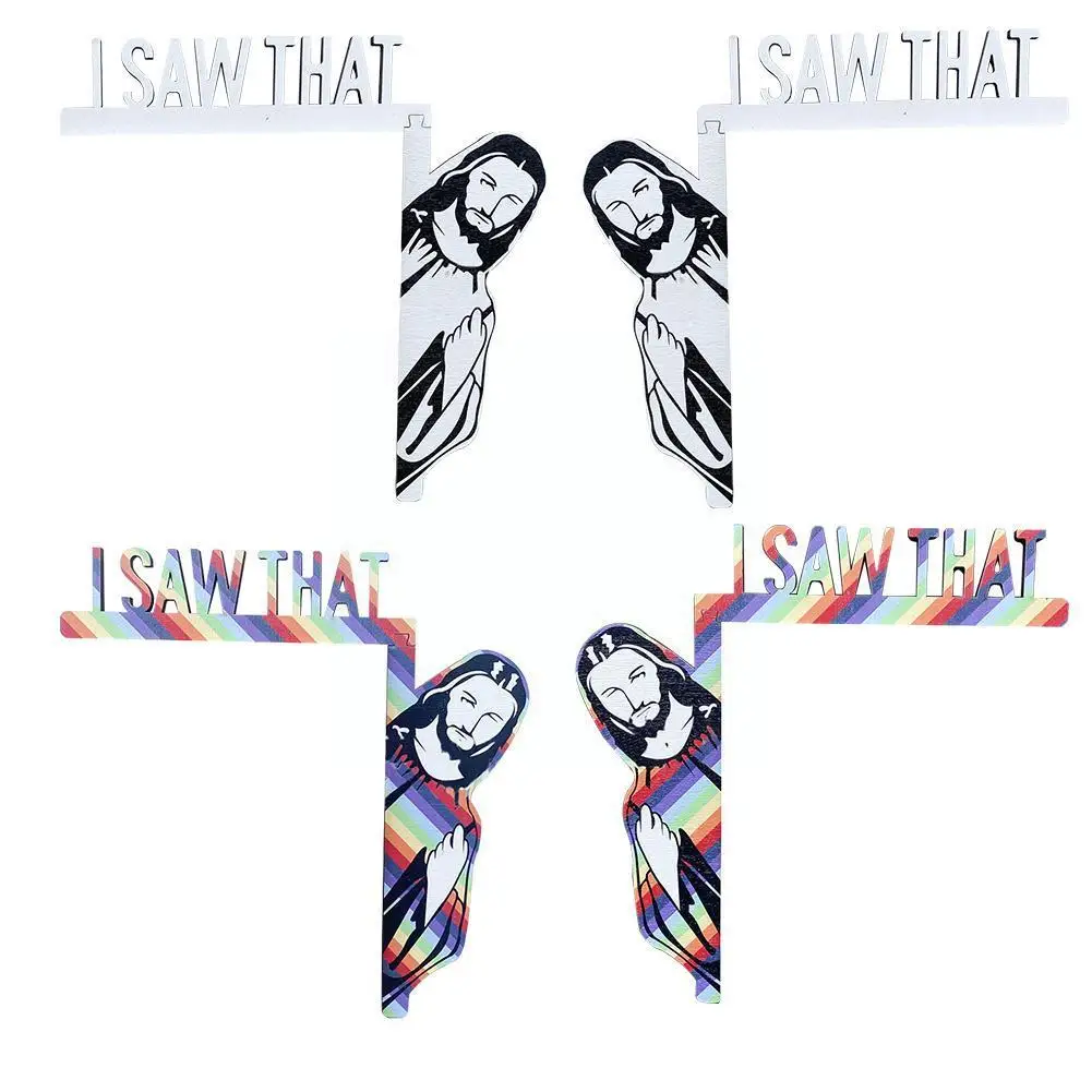 

I Saw That Jesus Sign Door Frame Sticker Christian Hanger Jesus Home Home Decor Door Door Decoration Corner Creative Funny Q8G1