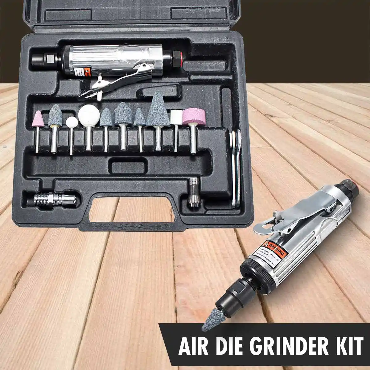 Air Compressor Die Grinder Grinding Polish Stone Kit 16 Pcs 1/4 Inch Air Grinder Mill Engraving Tools Kits Pneumatic Tools