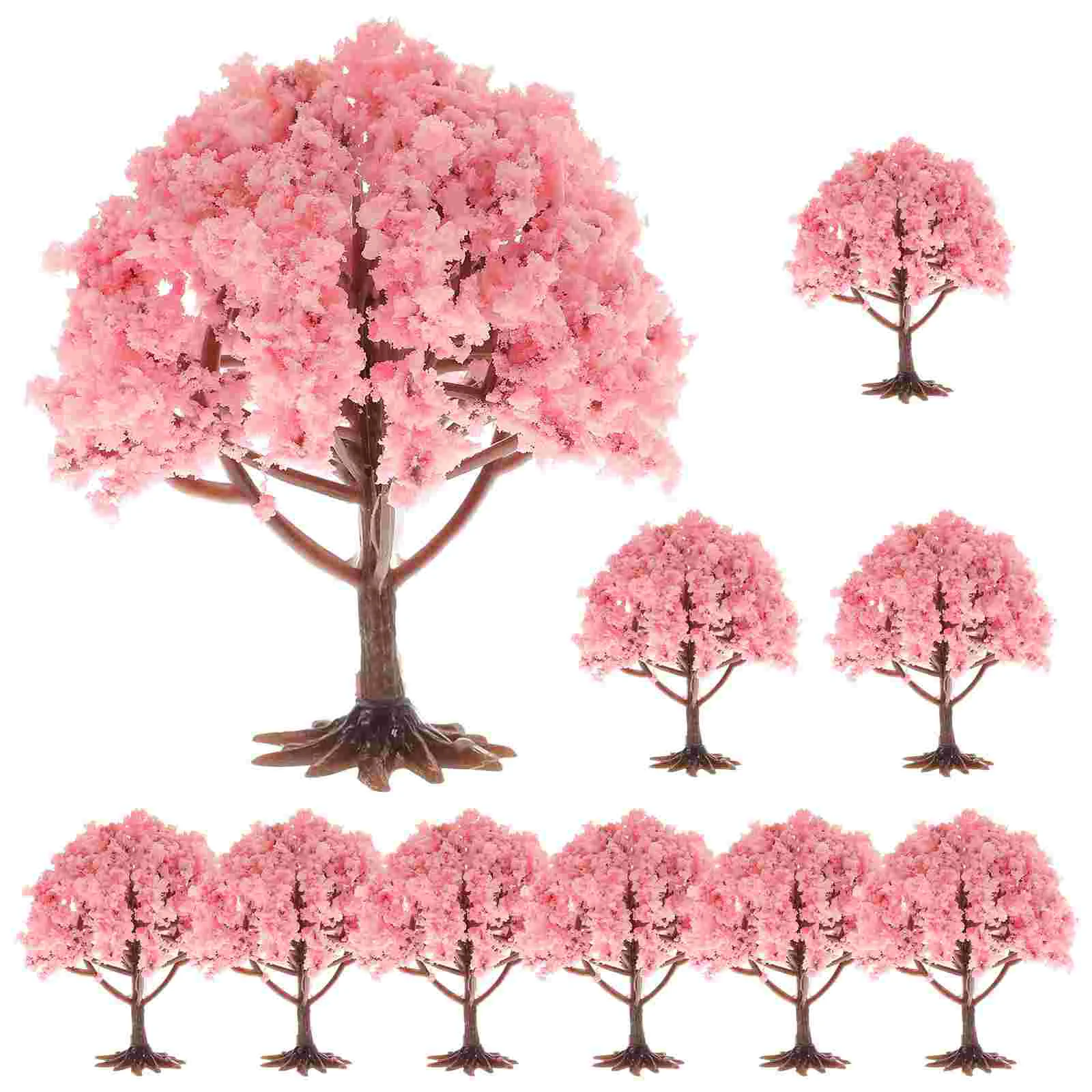 

10 Pcs Architectural Tree Model Miniature Plants Desktop Ornament Crafts Fake Trees Photo Prop Abs Simulated Artificial