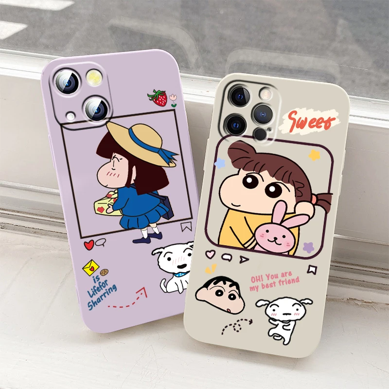 

Anime Cherry Maruko Cute Phone Case For Apple iPhone 14 13 12 Mini 11 XS Pro Max X XR 8 7 Plus SE 2020 Liquid Rope TPU Cover
