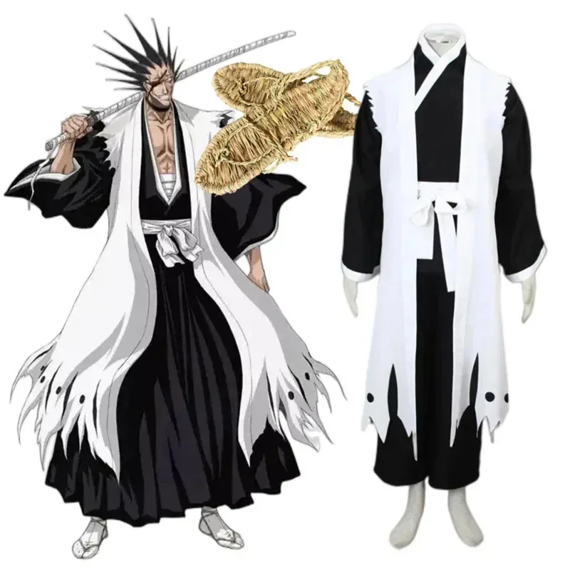 Фото Аниме Bleach 11th Division Капитан Зараки Кенпачи Косплей Костюм Кимоно Униформа Мужские костюмы №1