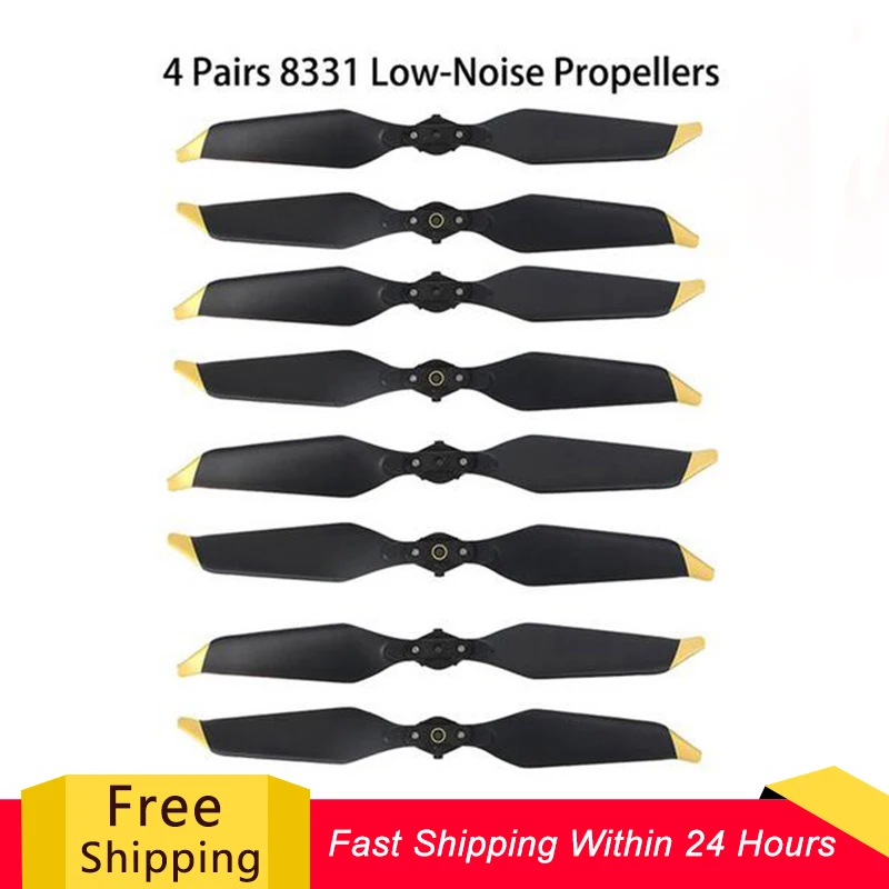 Пропеллеры с низким уровнем шума для Mavic Pro Platinum Quick-Release (золотистые/серебристые), аксессуары для Дронов dji Mavic Pro, 8 шт., 4 пары, 8331