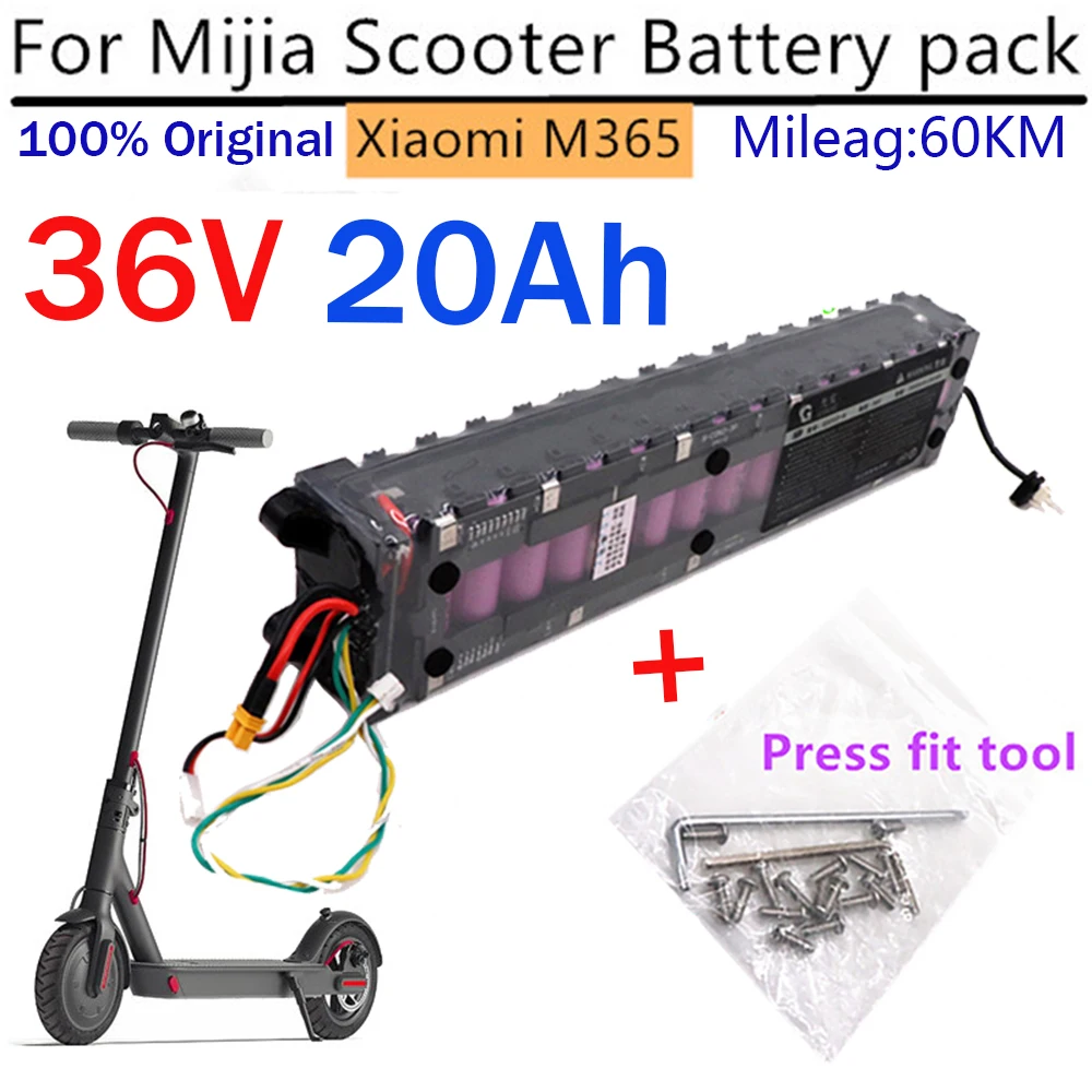 

36V 20Ah 18650 lithium battery pack 10S3P 250W~600W , suitable for Mijia electric scooter m365 special battery