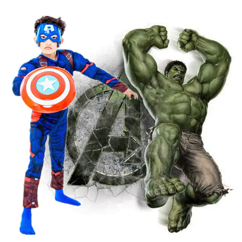 Супергерой Халк Фэнтези Детский костюм косплей маска одежда дети праздничный