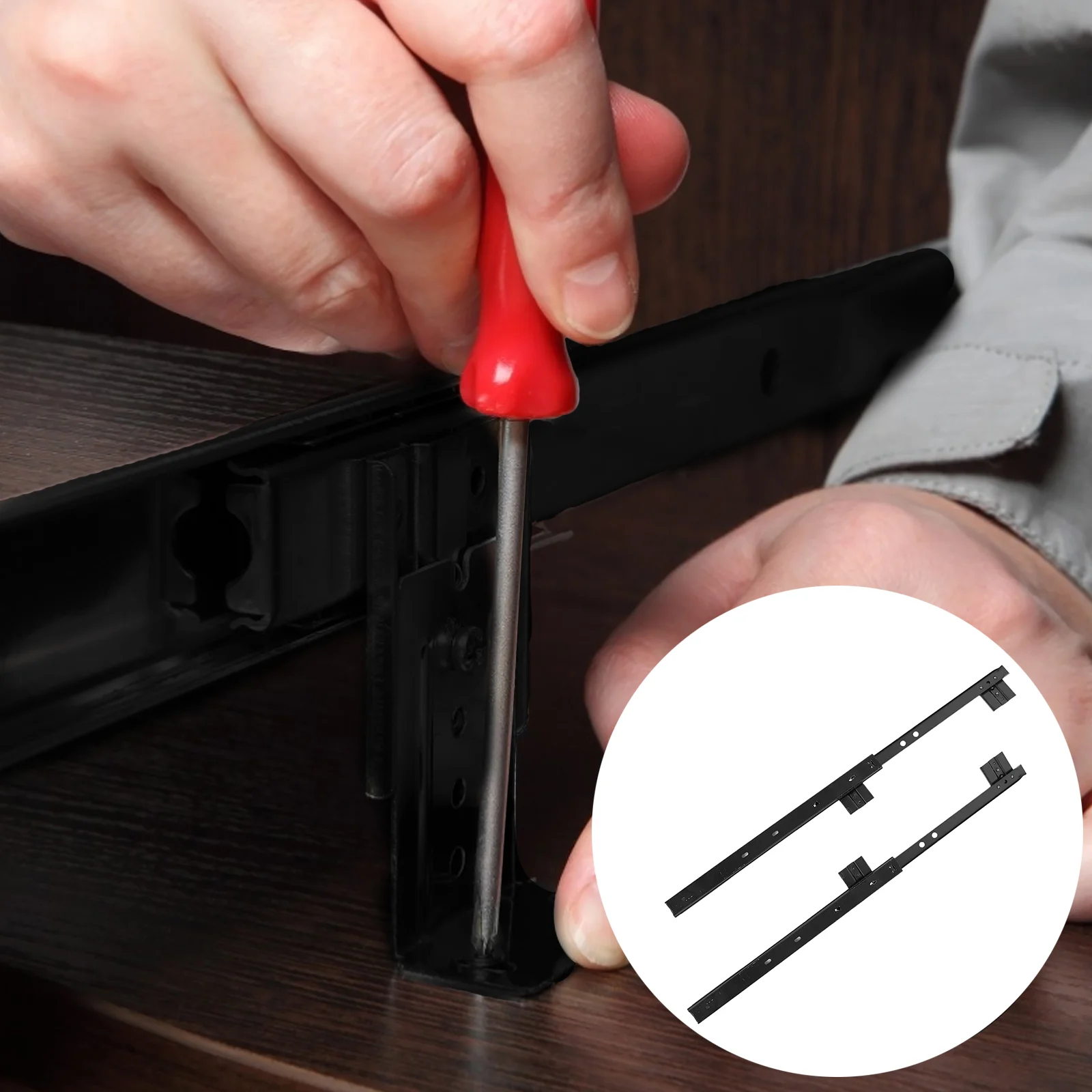 

PC Keyboard Keyboard Tray Slides Undermount Drawer Slides Keyboard Desk Mount Desktop Stand Desk Rail Rack Guide Keyboard Rails